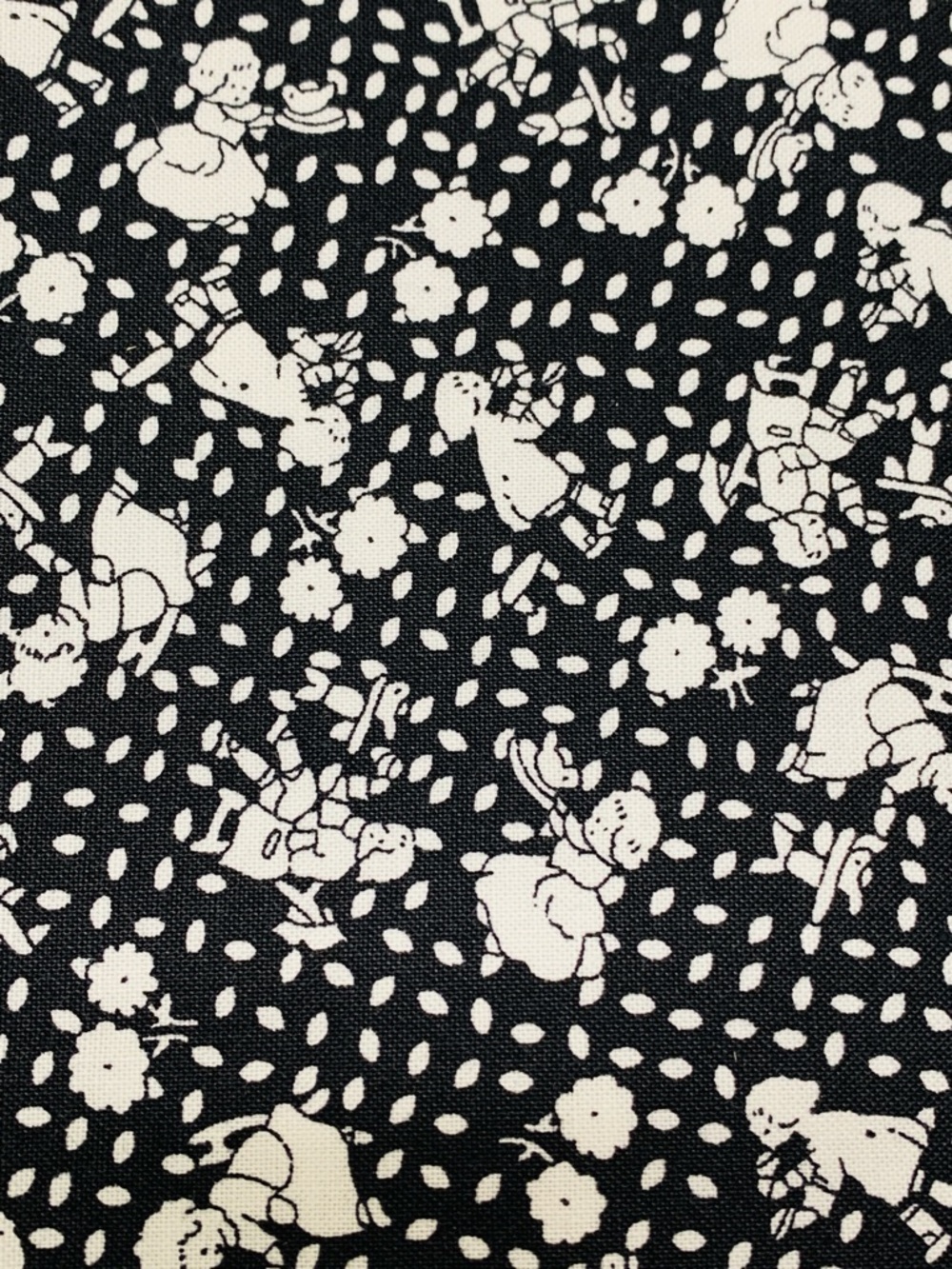 RJR Fabrics 1930s Repro Children’s Print Black & White Cotton Quilt Fabric